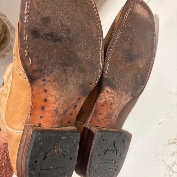 Women’s Innovacion Brown Leather Cowboy  Western Heart Boots sz 26/9 Modelo 1820 - Picture 11 of 16